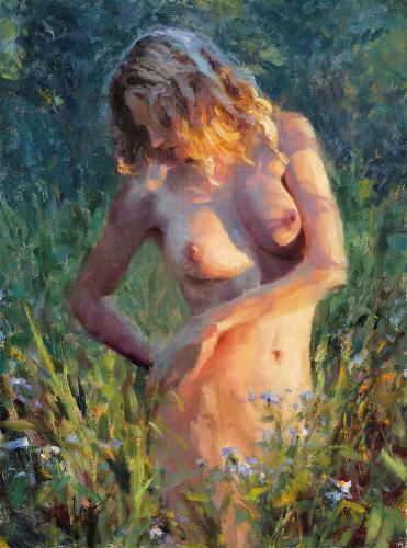 Nude At Sunset - Painting by © Eric Wallis - AmorArt