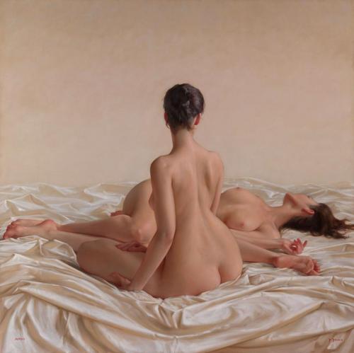 Nude Pair - Painitng by © Paul Brown - AmorArt