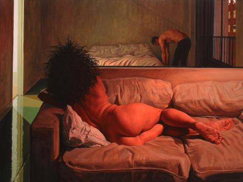 Nude Reclining - Painting oil on wood by © Seth Armstrong - AmorArt
