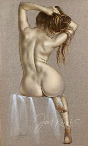 Nude Series 'Cora' - Painting oil on linen by © Janet Knight - AmorArt