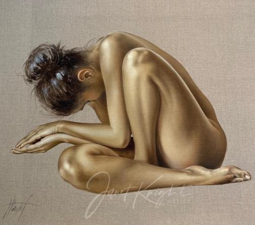 Nude Series 'Emily' - Painting oil on linen by © Janet Knight - AmorArt