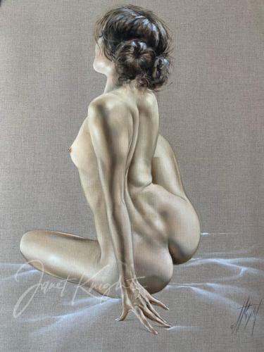 Nude Series 'Mia 2' - Painting oil on linen by © Janet Knight - AmorArt
