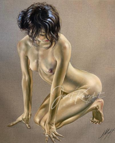 Nude Series 'Mia' - Painting oil on linen by © Janet Knight - AmorArt
