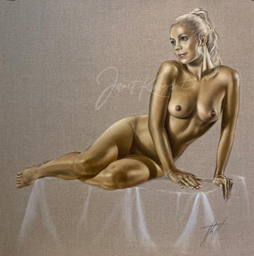 Nude Series 'Sonia 2' - Painting oil on linen by © Janet Knight - AmorArt