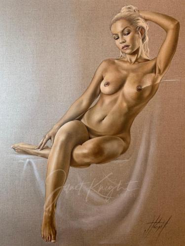 Nude Series 'Sonia' - Painting oil on linen by © Janet Knight - AmorArt