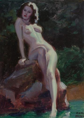 Nude Study - Painting oil on board by © Earl Moran - AmorArt