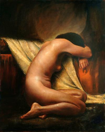 Nude With Golden Coverlet