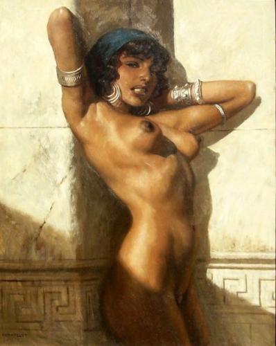 Nude female erotic - Painting by © Marcel René Von Herrfeldt - AmorArt