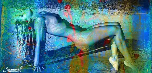 Nude floating - Digital Art by © H. Samarel - AmorArt