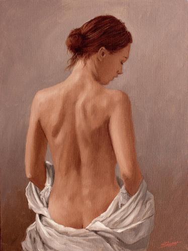 Nude portrait - Painting Oil on canvas by © John Silver - AmorArt