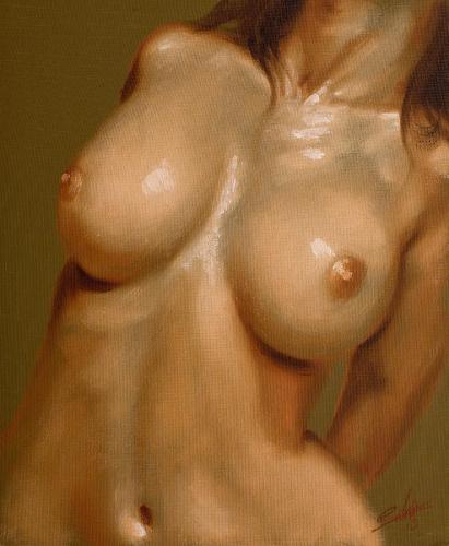Nude study III - Painting Oil on canvas by © John Silver - AmorArt