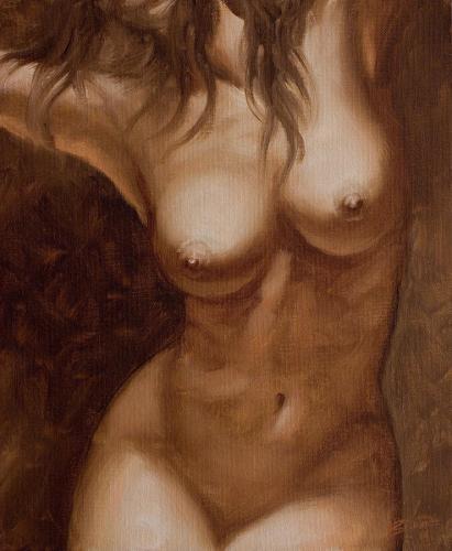 Nude study VI - Painting Oil on canvas by © John Silver - AmorArt
