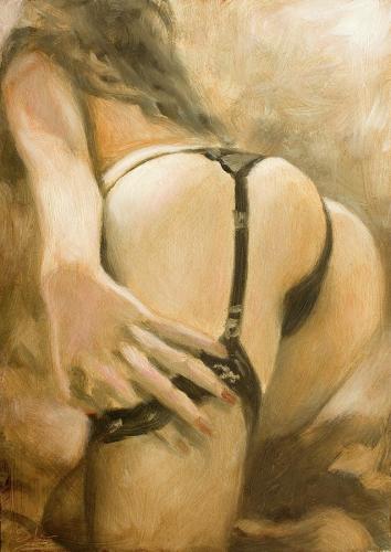 Nude study VII - Painting Oil on canvas by © John Silver - AmorArt