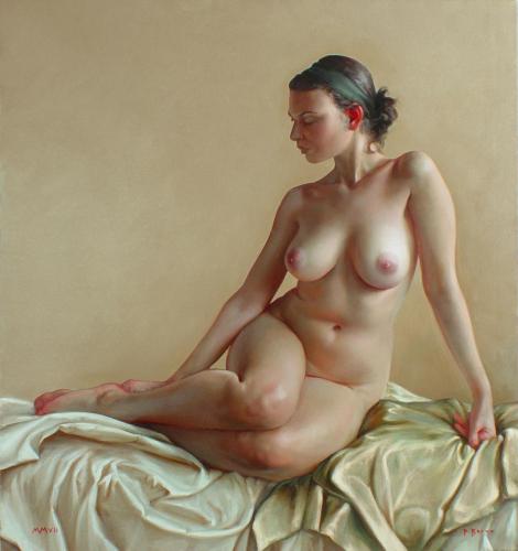 Nude thinking - Painitng by © Paul Brown - AmorArt