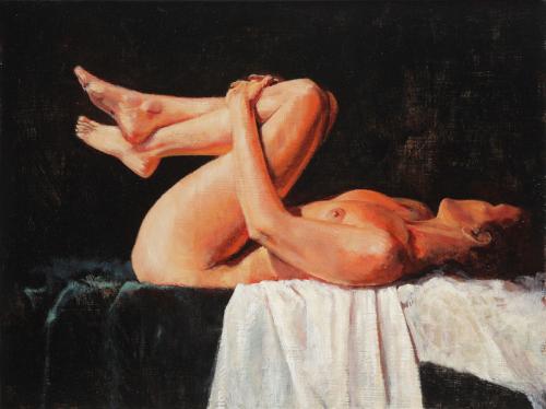 Nudo Disteso I - Dipinto ad olio by © Jannes Kleiker - AmorArt