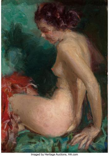 Nudo - HC ChristyHoward Chandler Christy (Duncan Falls, Ohio, USA, 1872-1952) è stato un pittore che, per motivi commerciali, divenne un famoso illustratore.