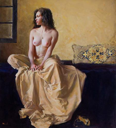 Nudo dorato - Painting by © Evegeniy Monahov - AmorArt