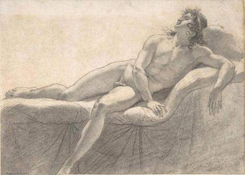 Nudo maschile disteso - Anne-Louis GirodetAnne-Louis Girodet (Montargis, Francia, 1767-1824) fu una delle principali discepole di Davide uno degli artisti eccezionali che hanno guidato la transizione tra neoclassicismo e romanticismo...