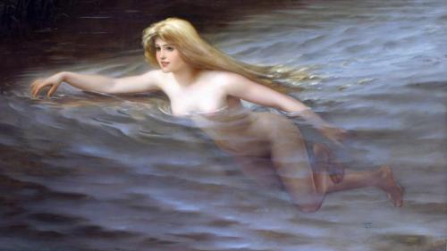 A sea nymph *oil on canvas *114 x 195.5cm *signed b.r.: Falero / 1892