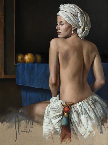 ODALISQUE - Painting Oil on canvas by © Konstantin Kacev - AmorArt