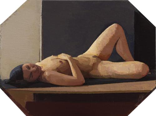 Octagonal nude - 2006-2008 - Painting by Andy Pankhurst - AmorArt