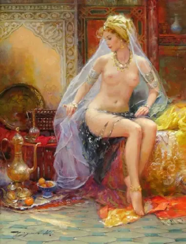 Oriental Beauty 3 - Painting oil on canvas by © Konstantin Razumov - AmorArt
