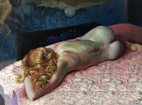 Orphic Dreams - Falling Asleep to the Music of Neruda's Words - Painting oil on linen by © Bruce Erikson - AmorArt