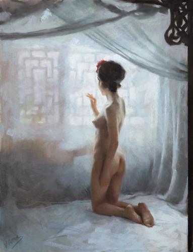 Painting by © Vicente Romero - 65×50 cm. Pastello su carta attaccata alla tavola - AmorArt_03