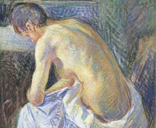 Nudo Inclinato – Maximilien LuceMaximilien Luce (Parigi, Francia, 1858-1941) è stato un artista post-impressionista francese che ha iniziato la sua carriera come incisore e in seguito ha seguito la linea puntinista di Seurat e Signac. 