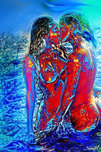 Psychedelic Kiss - Digital Art by © H. Samarel - AmorArt