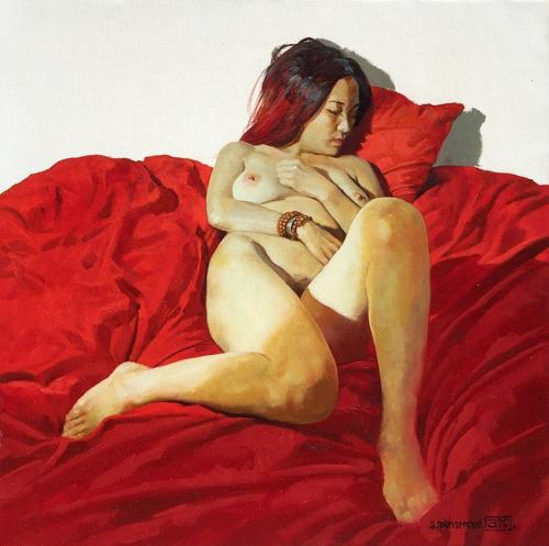 RED ON RED - Painting by Artur Muharremi - AmorArt