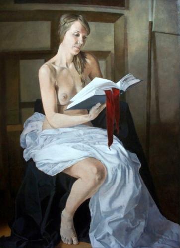 Reading Girl - Painting by © Jason Patrick Jenkins - AmorArt