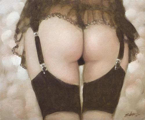 Rear view I - Painting Oil on canvas by © John Silver - AmorArt