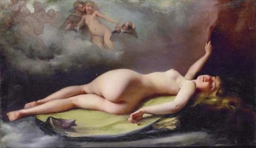 Reclining nude - Painting by © Luis Ricardo Falero - AmorArt