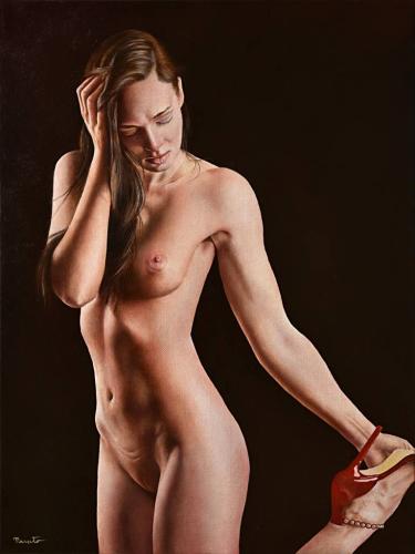 Redblink - Painting oil on canvas by © Antonio Nasuto - AmorArt