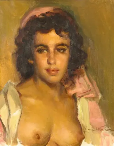 Retrato Femenino - Painting oil on canvas - by © José Cruz Herrera - AmorArt
