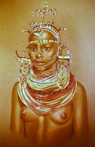 Samburu Girl - Victoria Fontaine - Wolf Artwork © AmorArt<br><br>Victoria Fontaine-Wolf ha studiato alla Folkestone School of Art e al Brighton College of Art conseguendo un dottorato in Arte e Design....