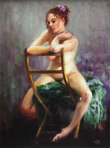 Seria - Nude figurative painting by © Momo Zhou - AmorArt_10