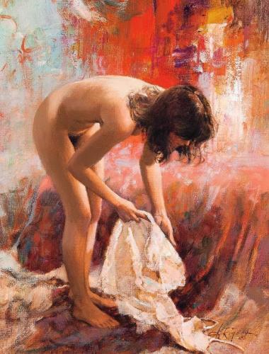 Silk - Oil on canvas by © Howard Rogers - AmorArt