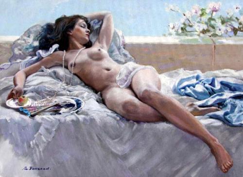 Sleeping Girl – Reclining Nude - Artwork by Stanislav Fomenok © AmorArt