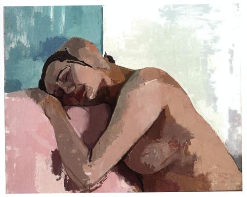 Sleeping model - 1997 - Painting by Andy Pankhurst - AmorArt
