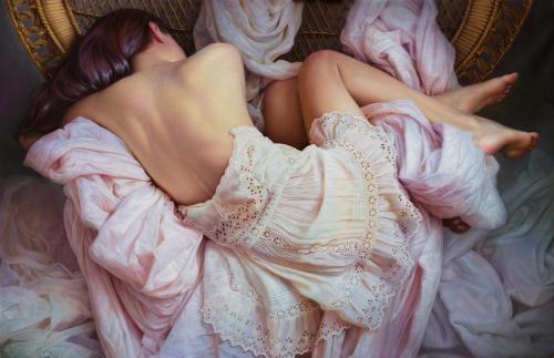 Sleepy - Painting oil on canvas by © Andriy Bilichenko and Mariya Bukhtiyarova Bilichenko - AmorArt