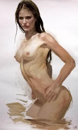 Studio di nudo - Oil on canvas painting by © Matteo Nannini - AmorArt