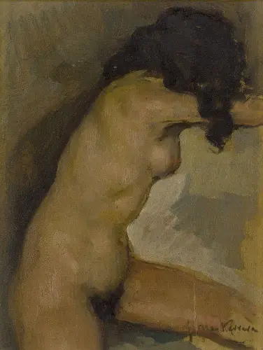 Study of a female nude II - Painting oil on canvas - by © José Cruz Herrera - AmorArt