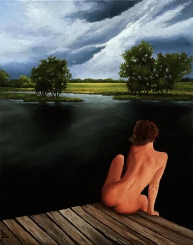 Summer storm - Paintig oil on canvas by © Oleg Baulin - AmorArt