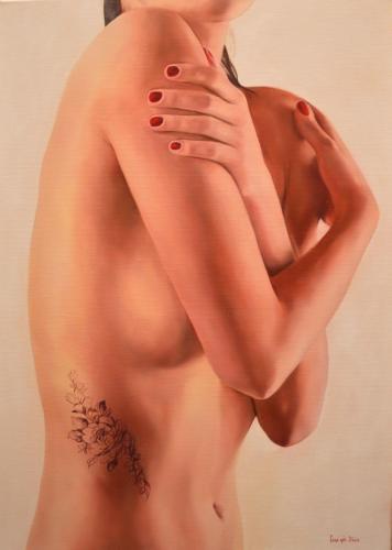 TATTOOED GIRL - Painting by © Cene gal Istvan - AmorArt