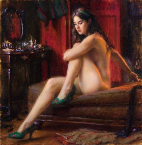 The Green Shoes - Painting Oil on linen by © Bryce Cameron Liston - AmorArt