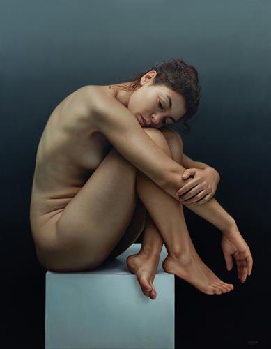 The white box side - Hyperrealist Painting by © Omar Ortiz - AmorArt