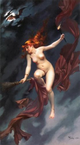 Witch - Painting by © Luis Ricardo Falero - AmorArt