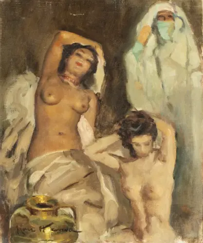 Trois Femmes au Bain - Painting oil on canvas - by © José Cruz Herrera - AmorArt